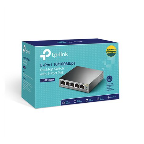 TP-LINK | Switch | TL-SF1005P | Unmanaged | Desktop | 10/100 Mbps (RJ-45) ports quantity 5 | 1 Gbps (RJ-45) ports quantity | PoE - 2